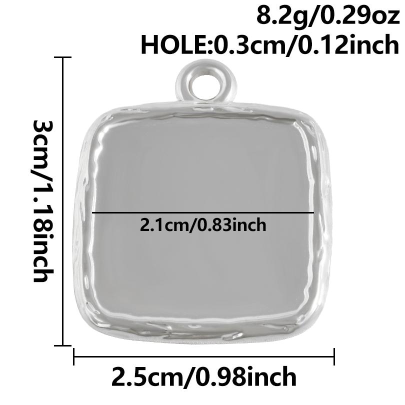 6pcs Stainless Steel Blank Tray Pendant For Decoration Geometry Cabochon Settings Base Charms DIY Handmade Materials Accessories