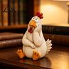Decorative Chicken Ornaments Funny Garden Statue, Resin Figurine, Farmhouse Outdoor Potted Plant Accents Yard Decor for Balcony Flowerpot, Lawn,