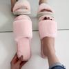 Mao Mao Slippers are fashionable in autumn and winter, comfortable to wear outside, one-word drag plush flat cotton slippers, shoes