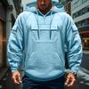 Men's Cargo Hoodie | Drawstring Multi-Pocket, Solid Color For Outdoor & Casual Wear
