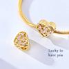 Authentic Original Copper Metal Charm Bead Component Gold Copper Metal Dual Color Bead Component Gold Passport Plane Bow Pendant Bead Components