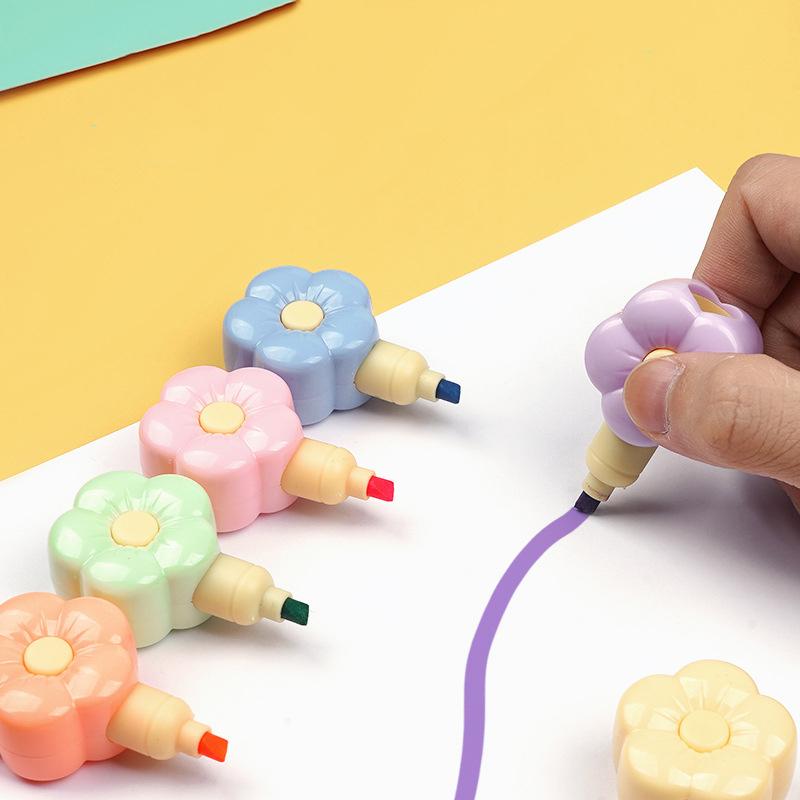 1 Stück 5 Farben süße Kawaii Blume Candy Farbe Textmarker Büro Schulbedarf Geschenk