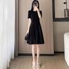 Minimalist High Waist Summer Dress With Pastiche Color Blocking For Women