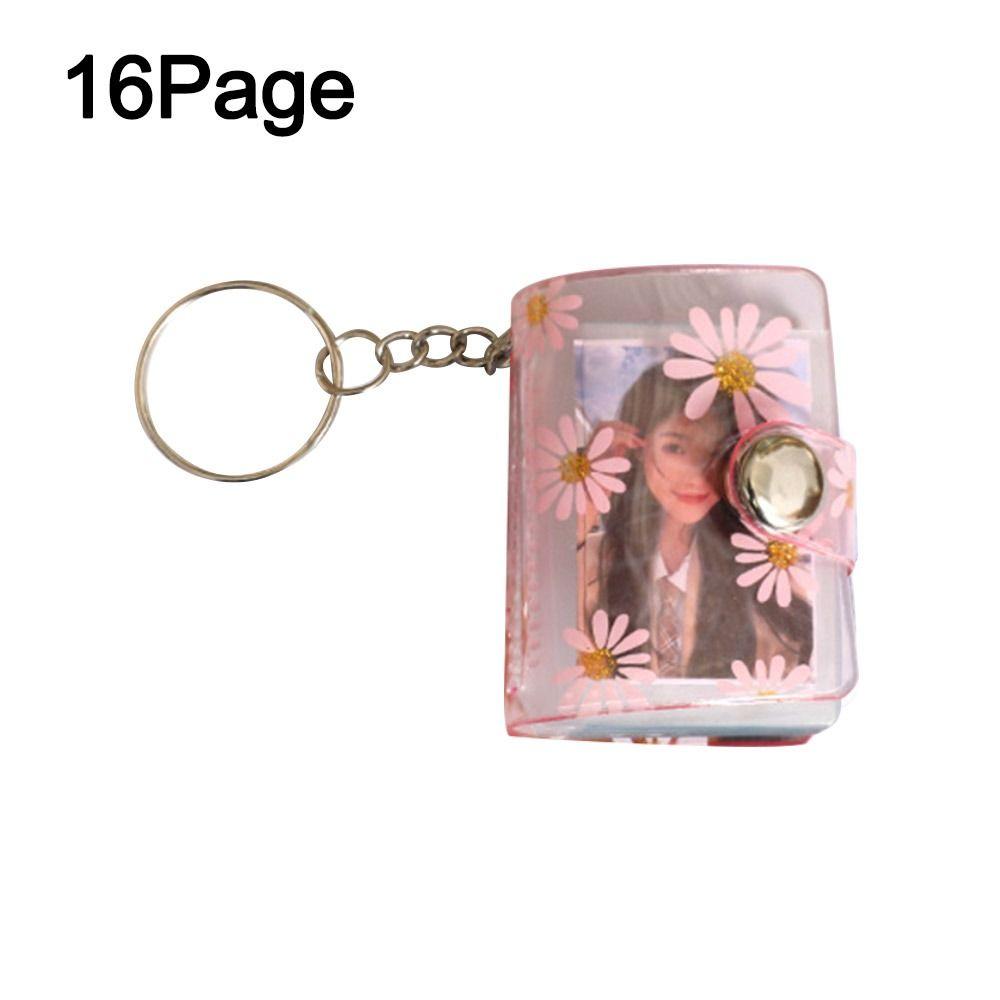 PVC Mini Photo Album Little Daisy Backpack Keyring New Name Card Book