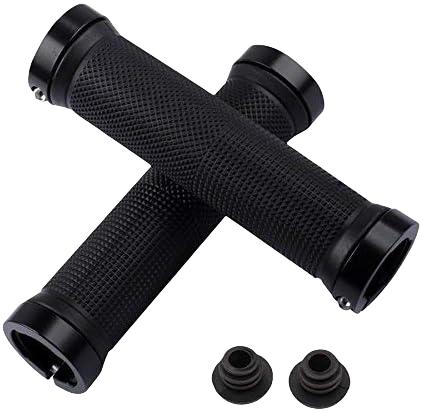Bicycle Rubber Grips oy Lock Non-Slip Rubber Bicycle Handlebar Grips Double Aluminum Lock on Locking Bicycle Handlebar Grips