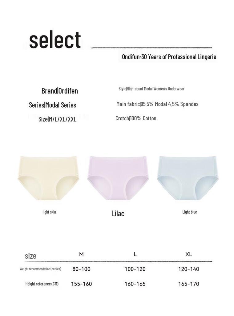 Ordifen Women's Modal Seamless Briefs 3-Pack