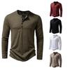 Men's Bamboo Cotton Henley Long-Sleeve T-Shirt - Spring Fashion Casual Top