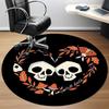 1pc Skulls Heart Office Round Area Rug,  Mat Suitable For Office, Under Office Chairs Bedroom Living Room Home Decor, Room Deco