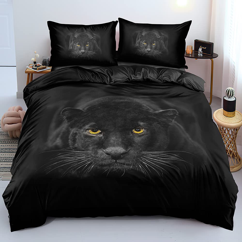 Lion Duvet Quilt Cover Sets Wild Animal Bedding Sets Pillow Shams King Queen Twin Full Size Boys Kids Girl Bedroom Decor 3PCS