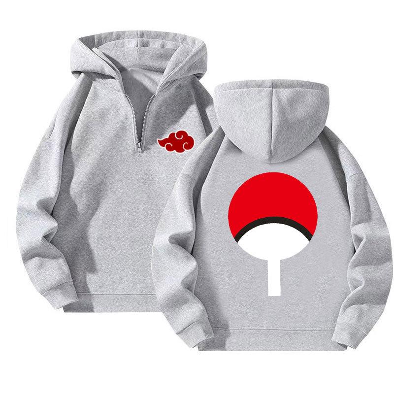 Naruto Anime Pulovr Mikina se čtvrtinovým zipem a kapucí Sportovní Outdoorová Mikina Ležérní Dlouhý Rukáv Pánské Oblečení Mikina Streetwear