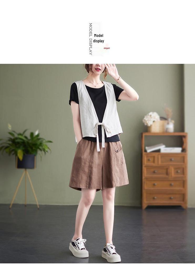 Linen Vest: Women's Retro Cotton Waistcoat with Loose Design, 2026 Style
