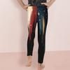 Girls Printed Full Length Fitted Yoga Leggings Black Red White Stretch Waist Pants