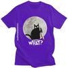 What Cat Full Moon Tshirt Unisex T Shirt Trendy Funny Halloween Black Murderous Cat With Knife TShirts Cotton Tee Free Shipping