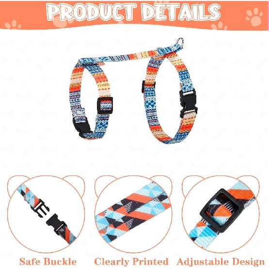 2 Pack Cat Harness and Leash Set, Escape Proof Adjustable Kitten Harness with Leash Collar Lightweight Soft and Comfortable for Small Medium Cats