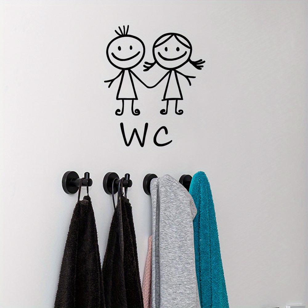 1pc Cartoon Men And Women WC Wall Sticker For Bathroom Decoration Vinyl Home Decals Waterproof Poster Door Stickers Toilet Sign