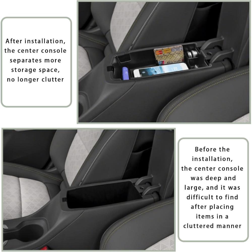 For Chevrolet Chevy Bolt EUV Bolt EV 2022-2023 Center Console Tray Armrest Storage Box Divider Durable ABS Black Car Accessories
