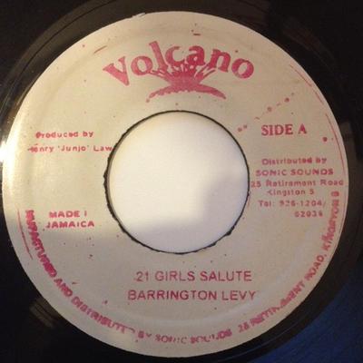 7inch Record BARRINGTON LEVY  21 Girls Salute NONE Volcano Jamaica Reggae Ska  Dub Used