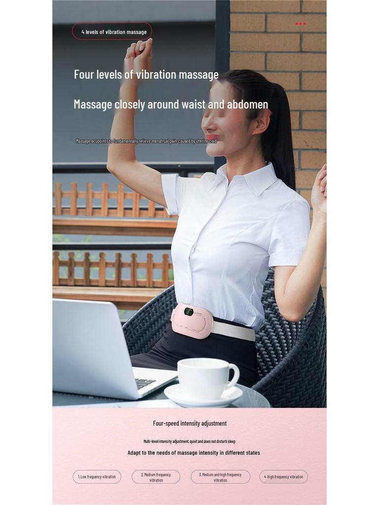 Customizable Electric Heating Waist Belt for Menstrual Pain Relief with Vibration and Hot Compress