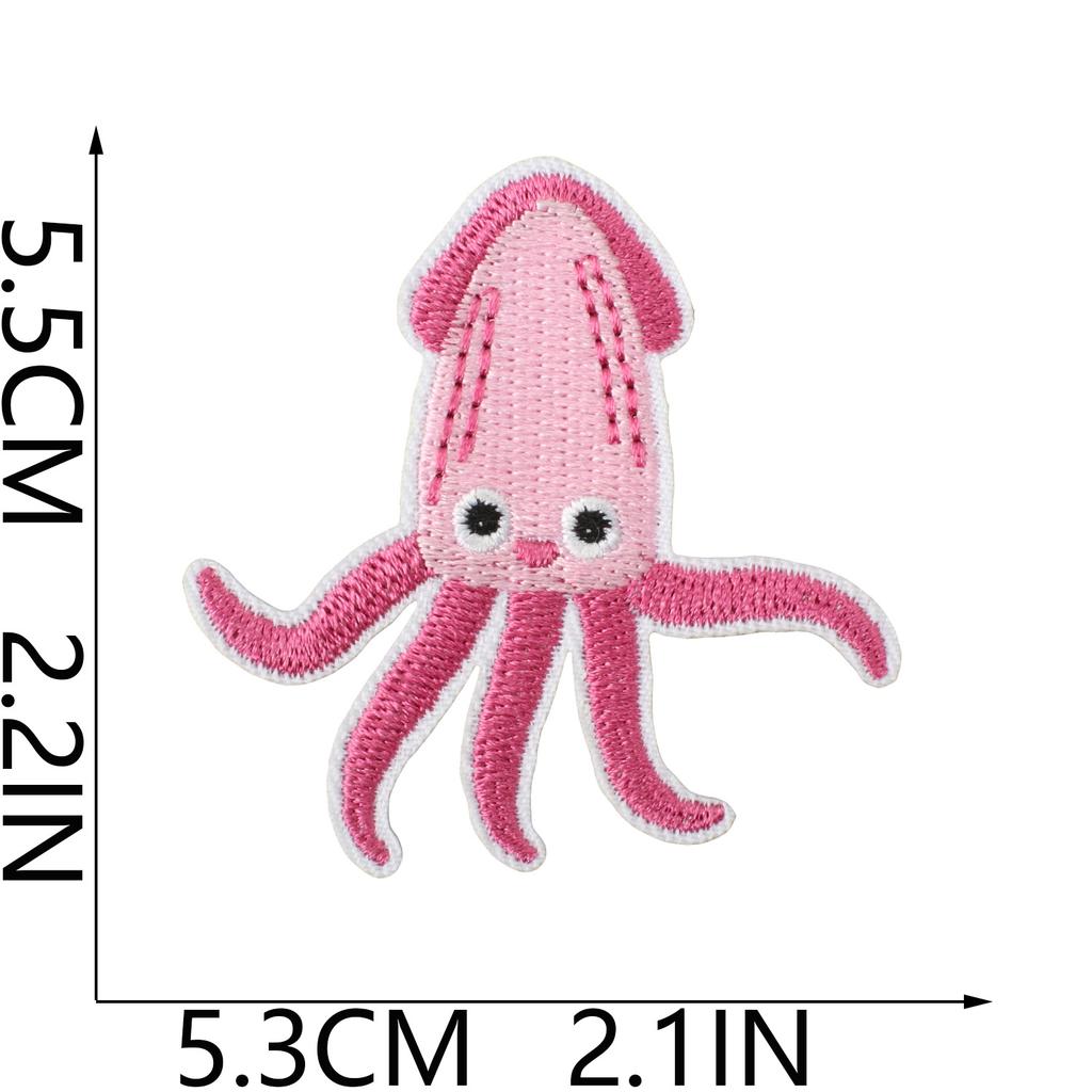 Ocean Party Embroidery Cloth Sticker Cartoon Shark Dolphin Embroidery Chapter Boy Children'S Clothes Dress Up Patch Sticker Hot Sublimation