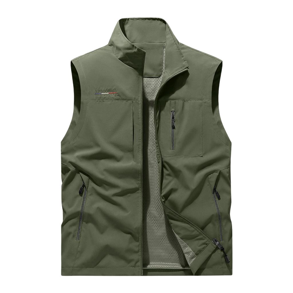 Gilet da Pesca da Uomo Asciugatura Rapida Giacca da Esterno Senza Maniche Leggero Multi Tasche Utilità Abbigliamento da Lavoro Gilet da Escursionismo