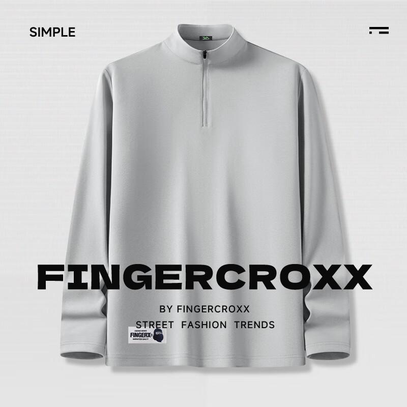 Fingercroxxit Men's Quick-Dry Half-Zip Long Sleeve T-Shirt