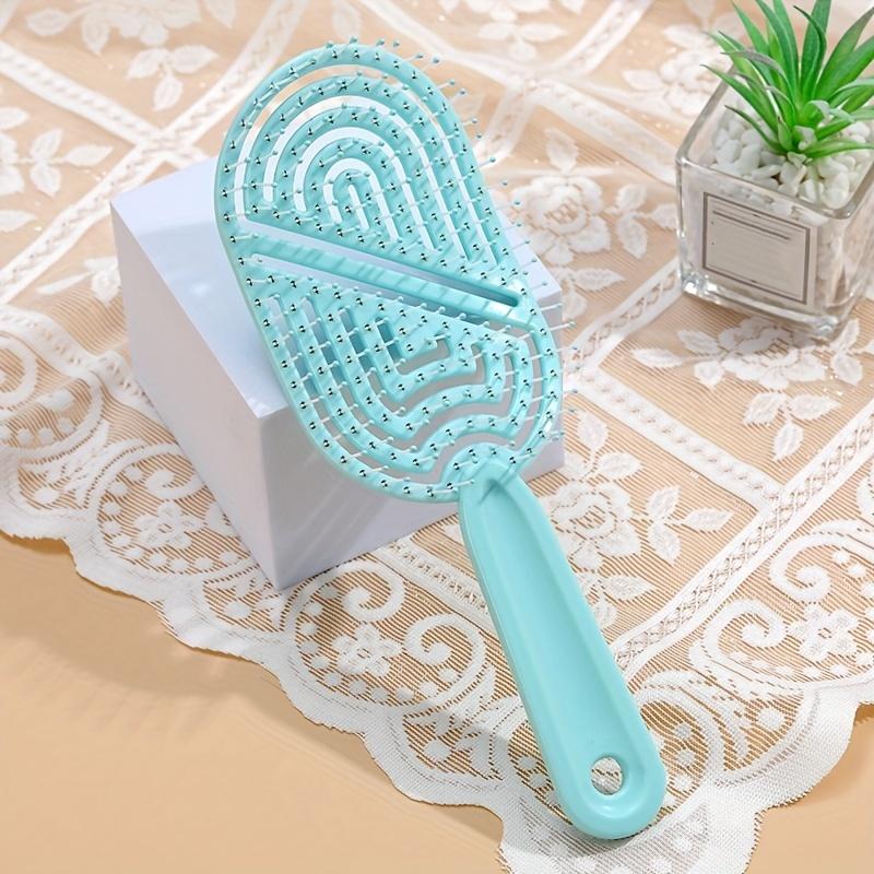 

1 шт. Ретро Масляная Голова Полая Расческа для Укладки Волос Сухого и Влажного Двойного Назначения Массажная Костяная Расческа Дугообразная Расческа с Большим Изгибом синий