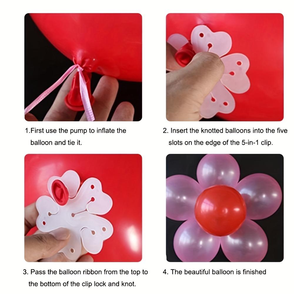20-100pc Flower Shaped Balloon Clip Holder Balloon Connector Clips Plum Ring Buckle Birthday Wedding Party Balloons Sealing Clip