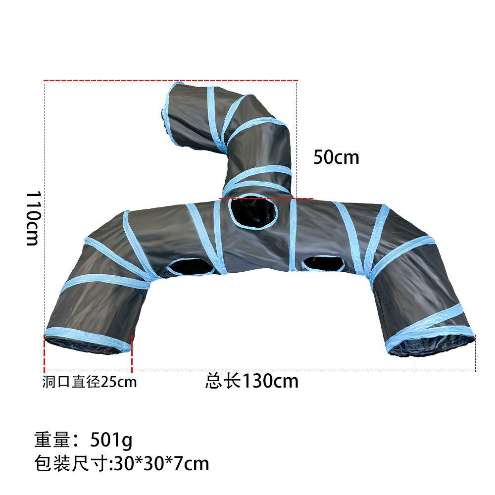 3/4 5-way Collapsible Cat Tunnel Tube Pet Foldable Tunnel Toys with Plush Ball for Small Pets Bunny Rabbit kittens,Puppy