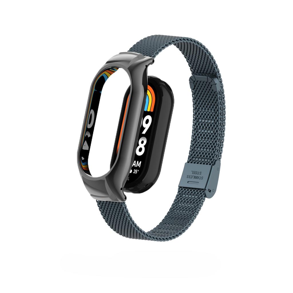Suitable for Xiaomi Band 10 Strap, Stainless Steel Mesh Buckle Strap, Metal Band Mi Band 9 8 Replacement Strap