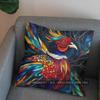 2D Colorful Stained Glass Pheasant Pattern Pillow Cover Pattern Cushion Cover Suitable For Sofa Bedroom Car Pillow Cover