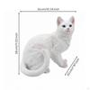 Katzenfigur Harzstatue Texturiertes Ornament für Gärtner, Garten, Terrasse, Wohnzimmer Weiß