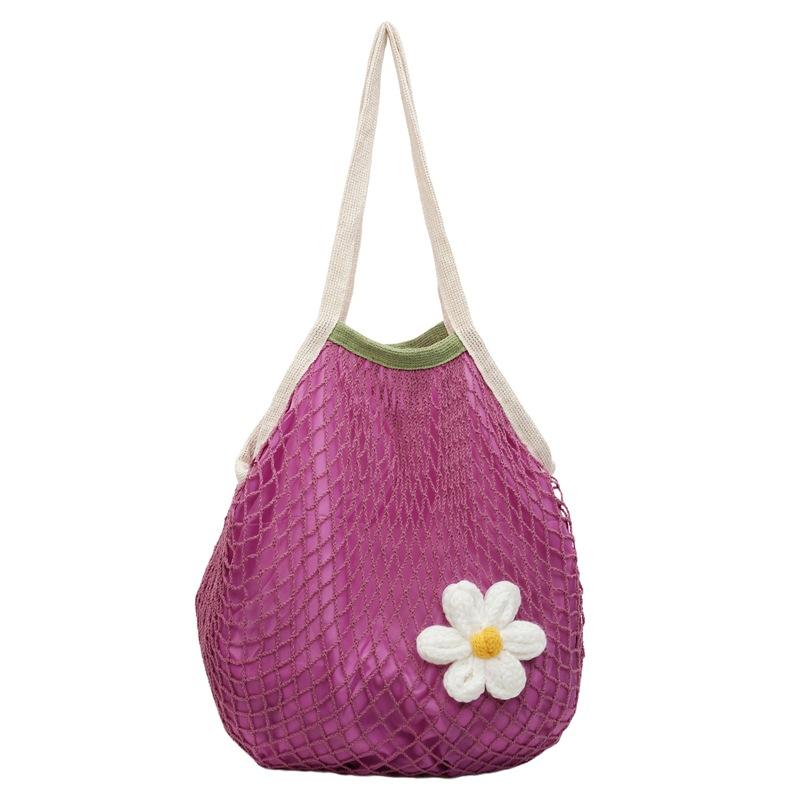 Large capacity out shoulder tote bag women's 2025 summer new trendy Korean lazy wind hollow portable women's bag