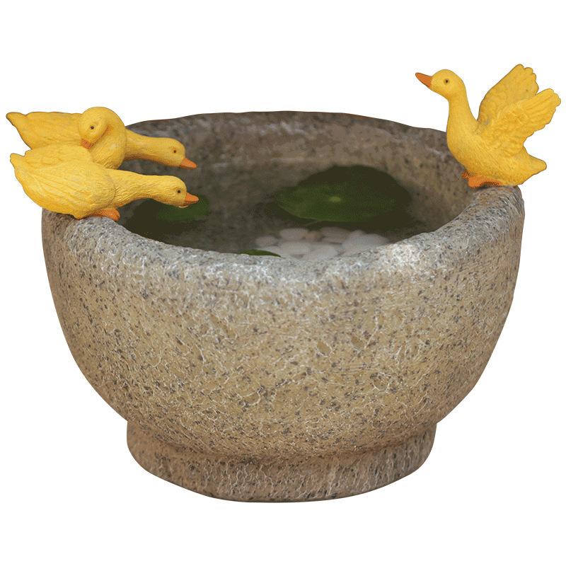 

1 шт. Креативный медный горшок для гидропонных цветов с монетами, принадлежности, горшечные растения-суккуленты, милые маленькие животные, аквариум с утками и рыбками, ландшафтное украшение