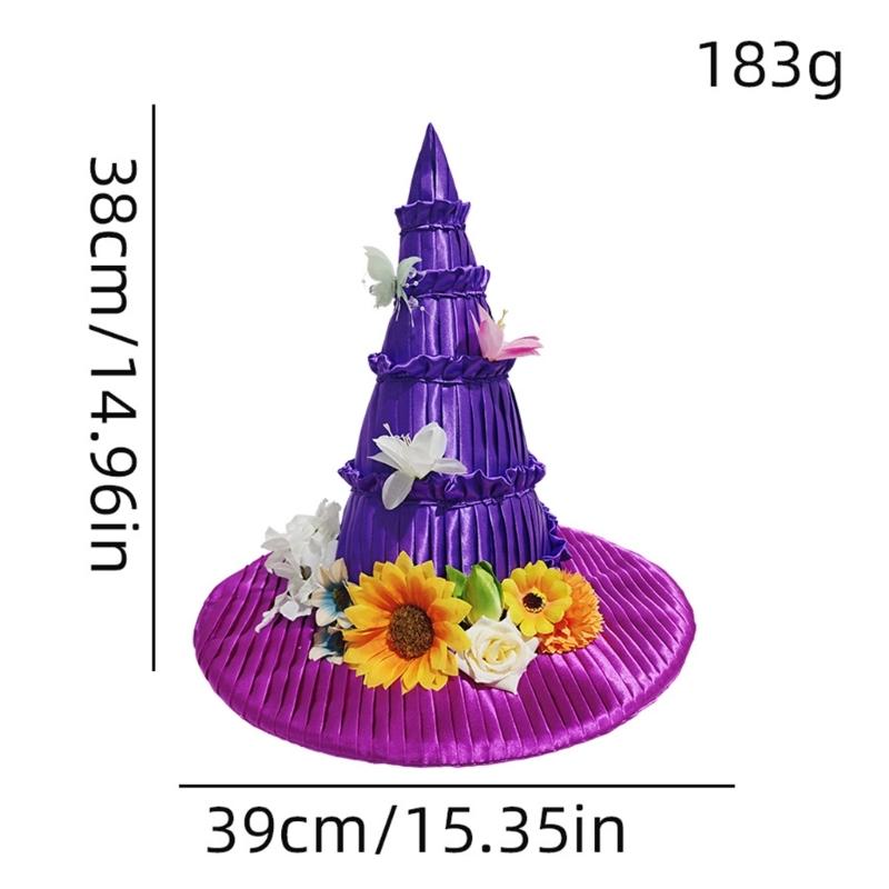 Lolitas Cosplay Witch Hat Magical Wizard Hats Halloween Witch Unisex Hat for Halloween and Theme Parties
