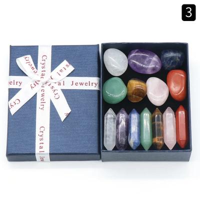 14 Stück Natürliche Quarz Kristall Chakra Heilsteine Und Kristalle Set Sechseck Heilstein Meditation Heimdeko Handwerk Geschenke