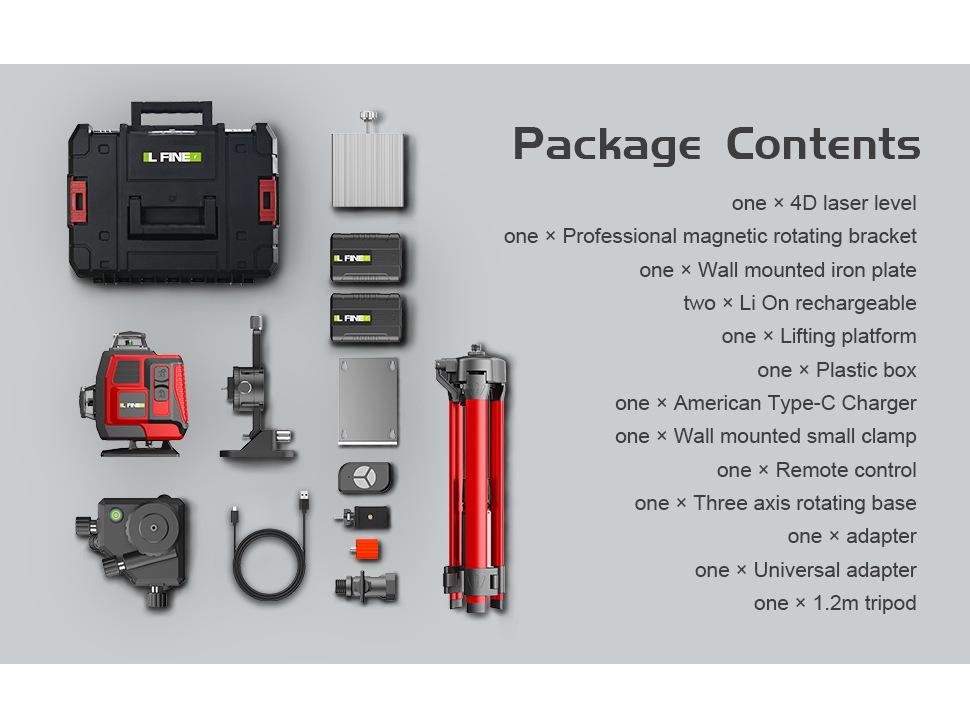 Επίπεδο λέιζερ 16 γραμμών LFINE με βραχίονα 4D/3D