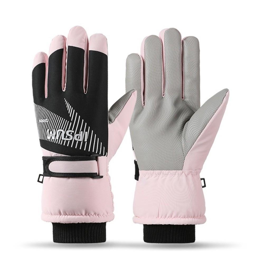 Stripe Skiing Gloves Keep Warm Full Finger Mittens Fashion Cycling Mittens  Female/Girls