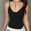 Fashionable sexy women's summer new arrival, lace-trimmed camisole with crotch, high-elastic hollow-out high-waisted one-piece for women