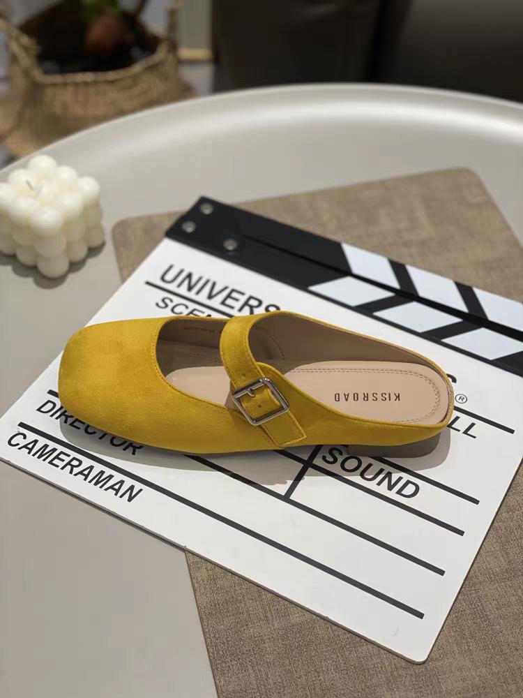 Baotou Halbschuhe Damen 2026 Neue Frühjahrs- und Sommer-Sandalen mit flachem Boden zum Hineinschlüpfen Damenschuhe