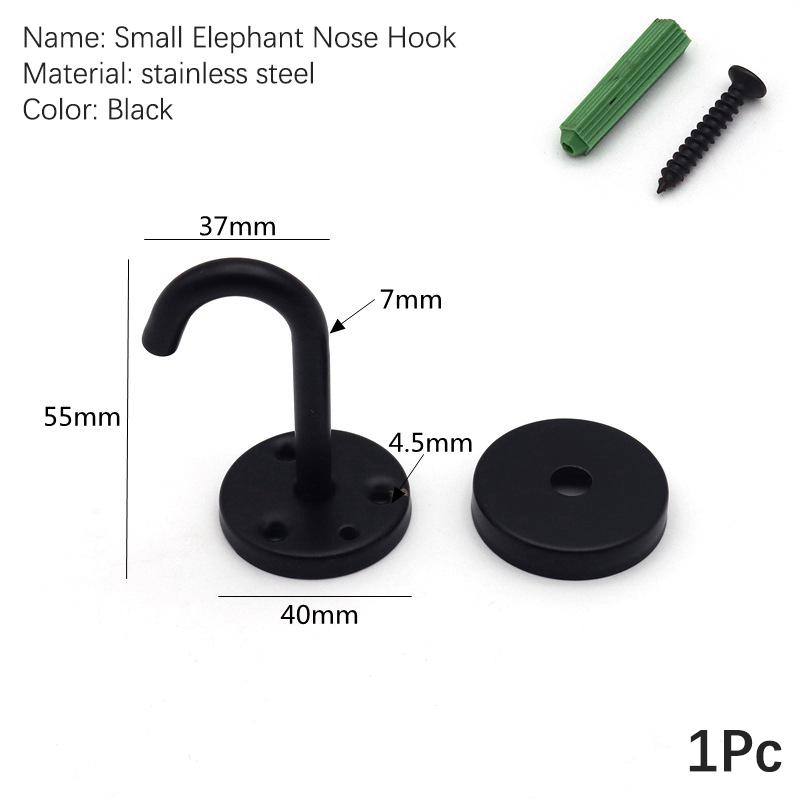 4Pcs Black Stainless Steel Top Hook Wall Bag Ceiling Fan Lamp Roof Fan U-Shaped Hooks