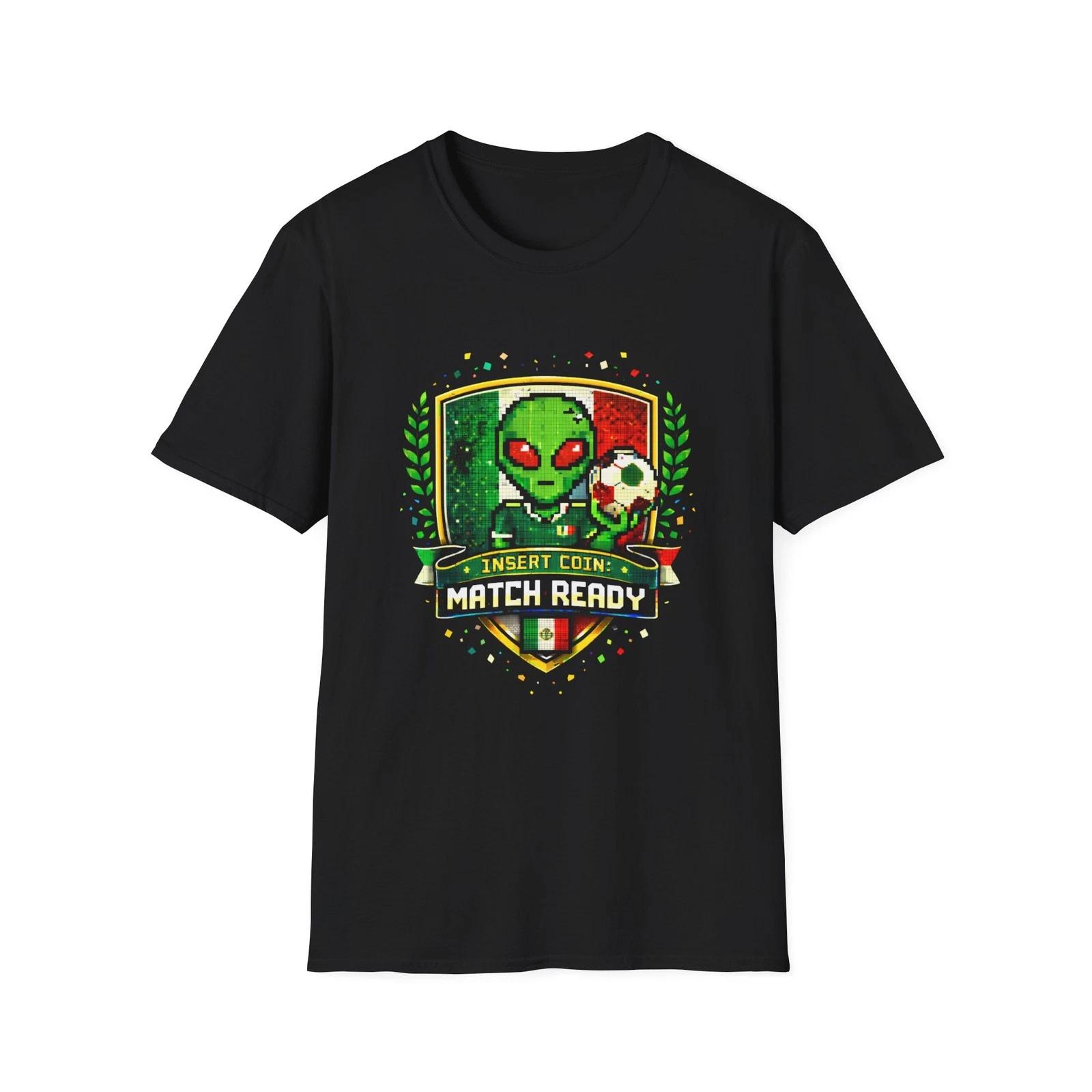 Mexico Retro Arcade Alien Soccer Crest Children s Children s T  Children s T-shirt | Insert Coin Football Tee 130