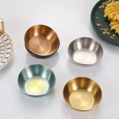 4pcs Sauce Dish Appetizer Serving Tray Round Small Sauce Dish Spice Plates Kitchen Dipping Sauce Dish Japanese Style Tableware