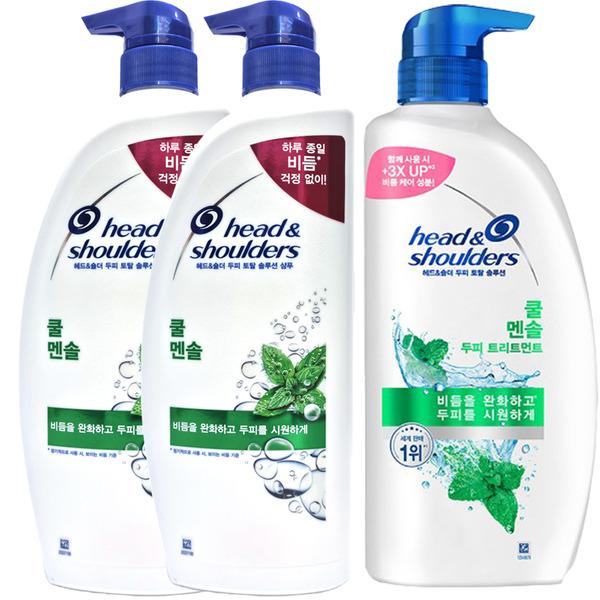 Head & Shoulders 850ml Cool Menthol Shampoo X2 + Treatment