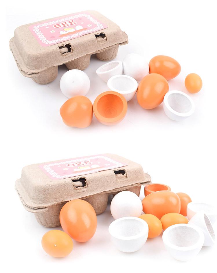 Wooden Kitchen Play Eggs - Preschool Educational & Skill-Building Toy