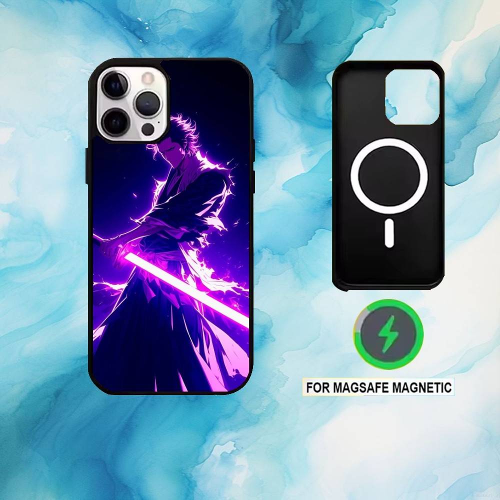 B-Bleach Anime Aizen Phone Case For iPhone17,16,15,14,13,12,11 Plus,Pro Max Magnetic For Magsafe Wireless Charging