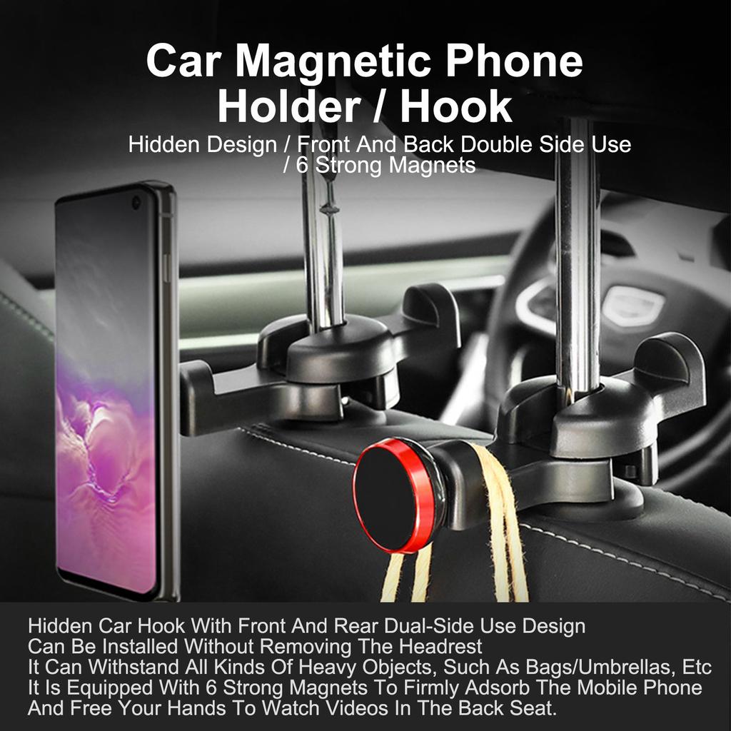 Headrest Tablet Holder Magnetic Car Tablet Headrest Mount 360 Rotation Moving Kids Tablet Car Holder Backseat Tablets Headrest