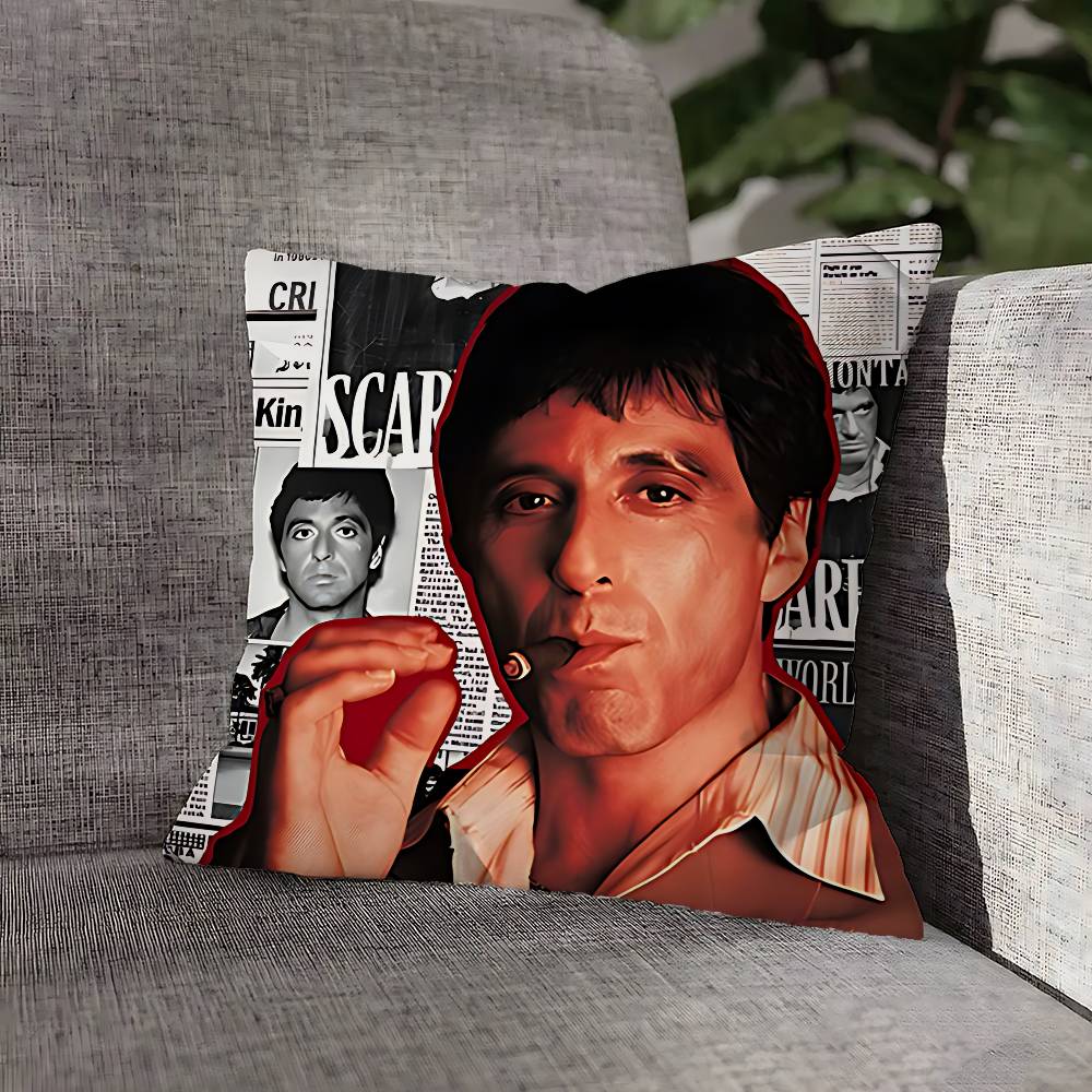 Tony Montana S-ScarfaceS Pillow Case For Sofa Decor Car Office Room Printing Cushion Cover Decorations and Protector