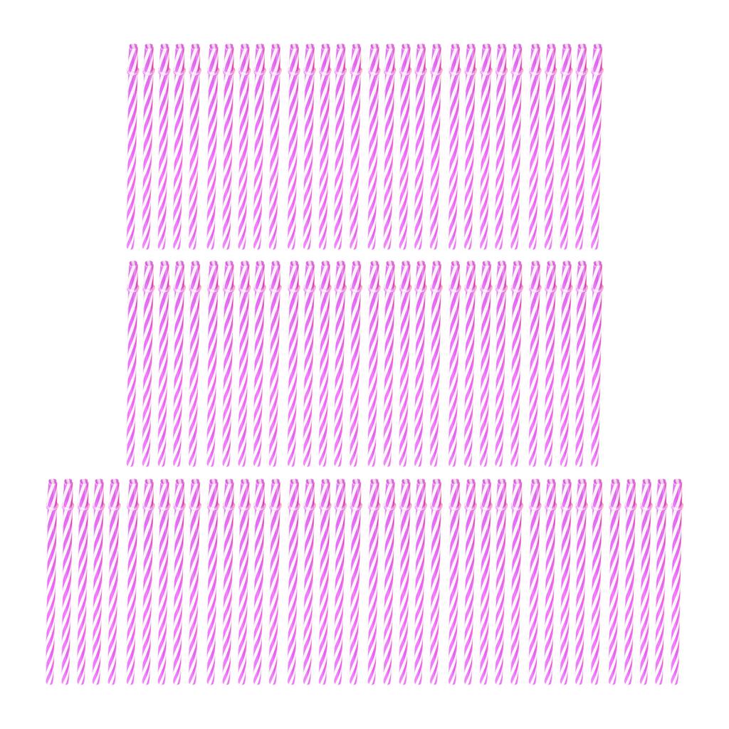 Reusable Striped Drinking Straws with Twisted Pattern for Cold and Hot Beverages Suitable for Daily Use and Parties Pack of 100 Pieces
