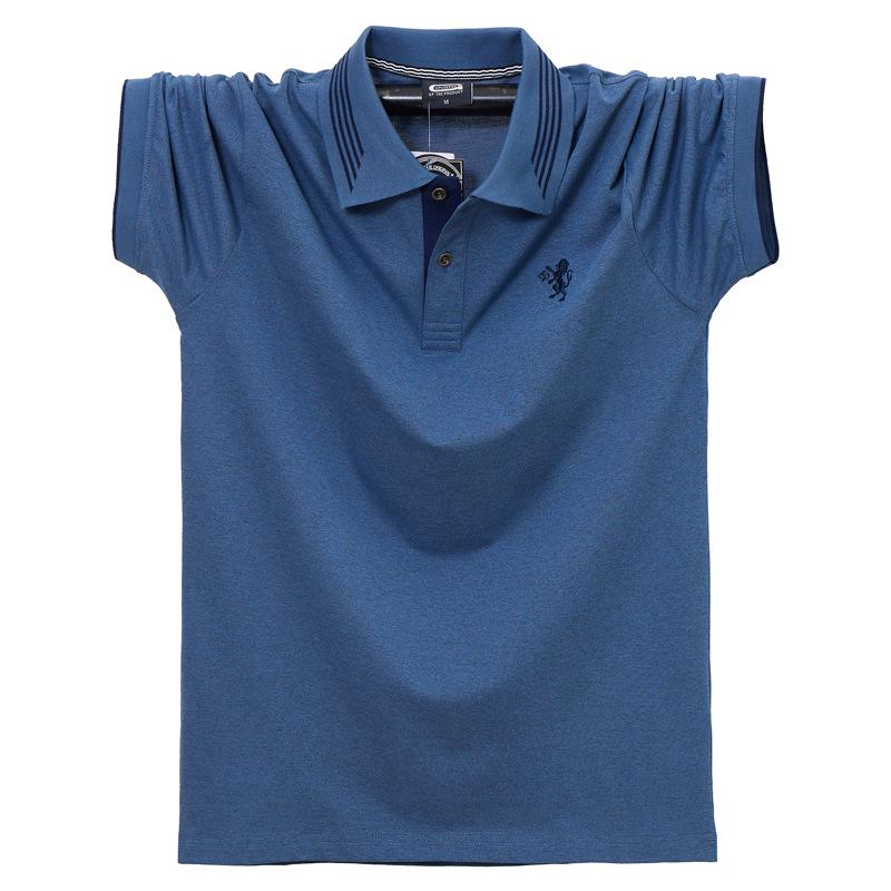 

Мужская футболка-поло с коротким рукавом размера XL для полных - Европейский крой Medium темно-синий