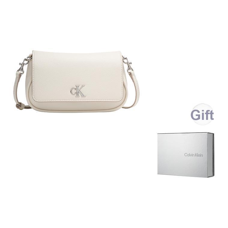 Calvin Klein Ss25 Metal Letter Chain Shoulder Bag Women Shoulder Bag Milk-White 4K3034G-67U
